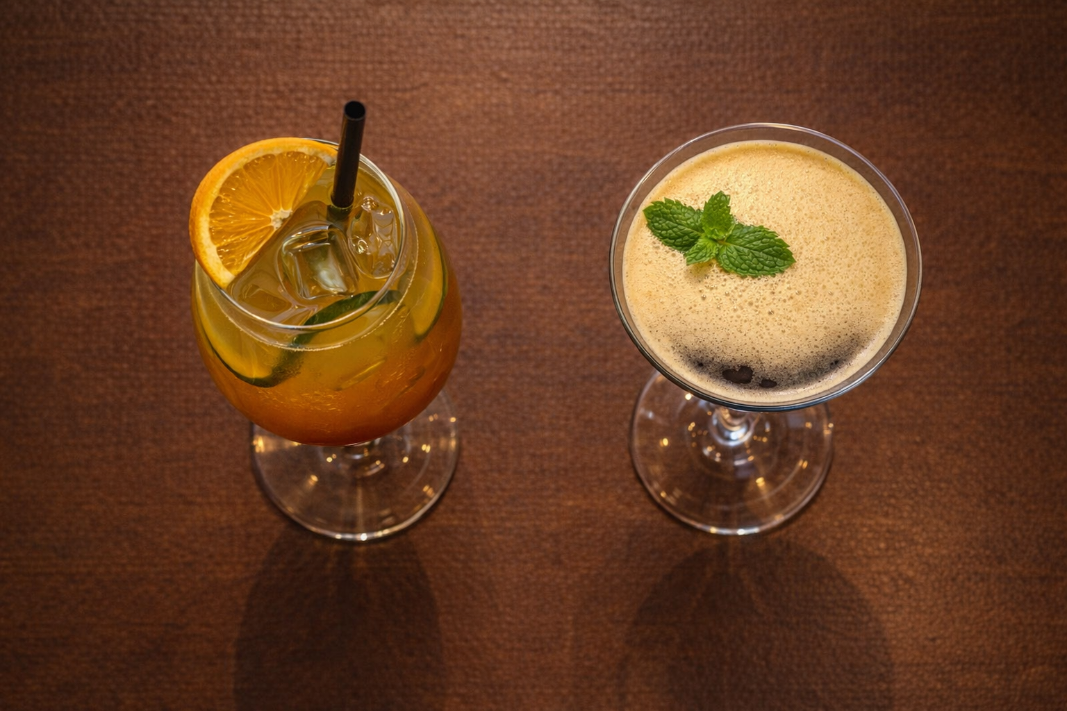 Cocktails at the bar