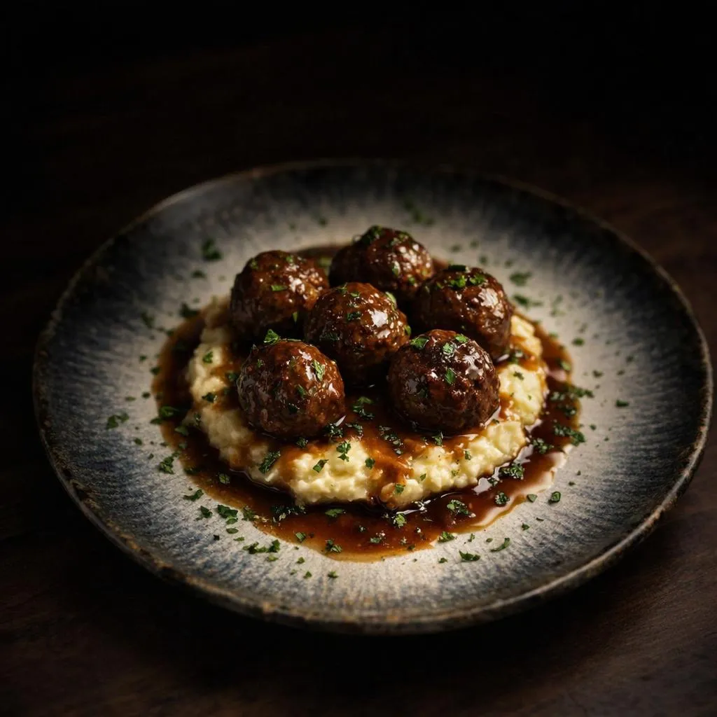 Salisbury steak meatballs at Smile Bar & Dinner